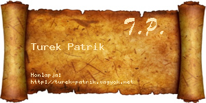 Turek Patrik névjegykártya